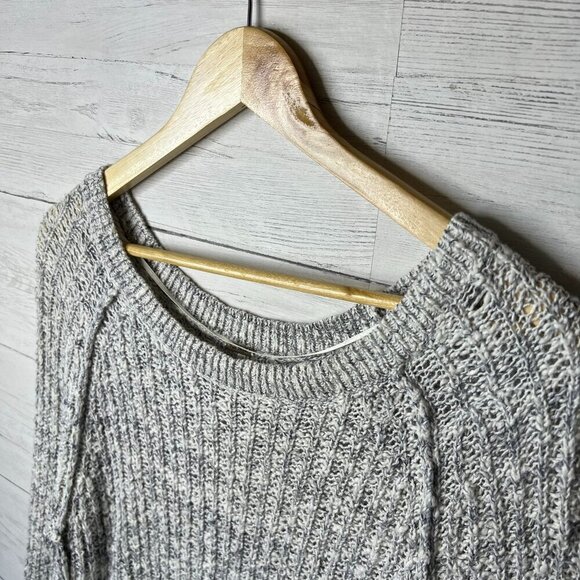 Free People Sweater Womens SZ S/P Raw Edge Inside Out Open Knit Tunic Boho Indie - Picture 8 of 16